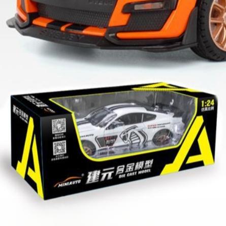 RFV6 1:24 Ford Mustang Shelby GT500 Alloy Sports Car Model Diecasts Metal Toy Car Model Simulation Sound Light Collection Kids Gifts