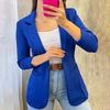 Women Fall Spring Coat Solid Color Lapel Long Sleeve Sraight Open Stitch Patch