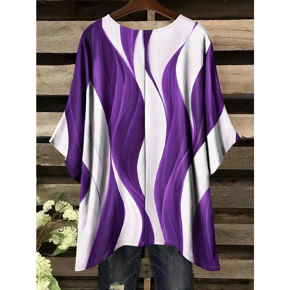 

Women s T-Shirt Tie Dye Colorful Retro Simple 3D Printe O-Neck Irregular Hemline Summer Short Sleeve Casual Fashion Clothing Top 5XL