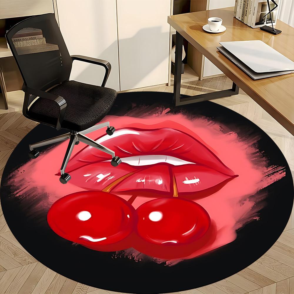 1pc Lips Cherry Chair Carpet for Office - Durable, Ideal for Chair Mats, Stylish & Functional Decorative Rug yy260203097