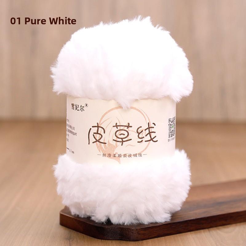 Hand Knitted Fur Yarn Long Hair Hat Scarf DIY Wool Yarn Simulation Fur Crt Material Autumn Faion Accories