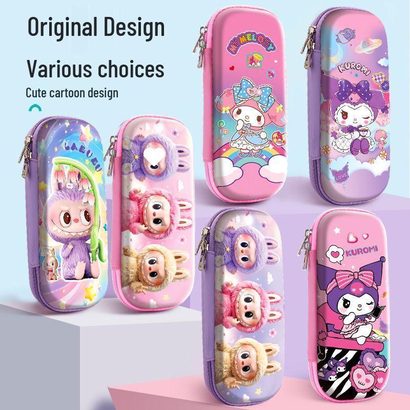 Großes Schul-Federmäppchen für Kinder - La Bu Bu Mädchen-Design - Kostenloser Versand