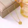 Personalized Rotating Stainless Steel Four-Leaf Clover Necklace, 18K Gold-Plated, Colorfast, Versatile Clavicle Chain for Women