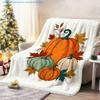 1pc Autumn Pumpkin Print Blanket, Warm And Comfortable, Multi-Size Available, Suitable for Living Room, Bedroom, Study, Office, Outdoor