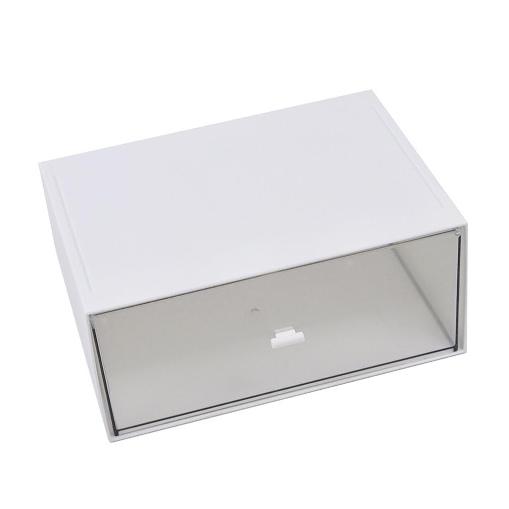 Desk Organizer Clear Plastic Stackable Vanity Storage Box with Drawer for Home Office Desktop