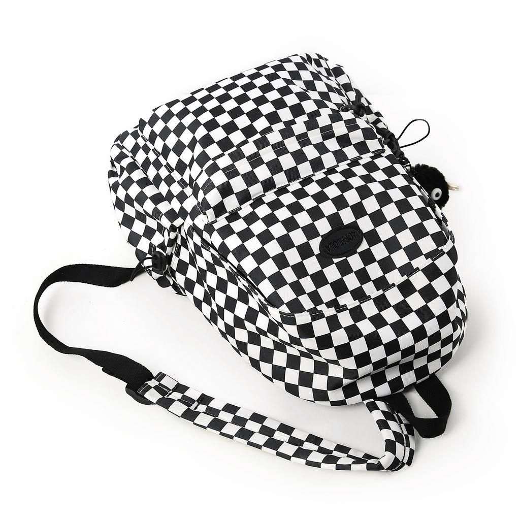 SchoolbagYX ins wind checkerboard schoolbag female Korean version Japanese college student backpack junior high school young men and women lightweigh