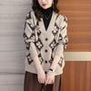Pullover-Cardigan für Damen, kurz, V-Ausschnitt, locker und dünn, große Größe, verdickt, lässige Strick-Außenjacke für Damen