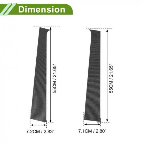 4 st stolpdekor för fönster till Dodge för Ram 2004-2008 Kolfiber Mönster Svart