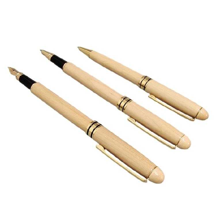 Wood Pen Gifting Pen Box Set Wood Ballpoint Pen Wood Piston Filled Fountain Pen with Metal Tip For Students Adult