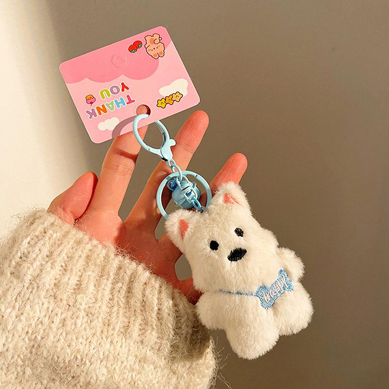 

Мультяшный щенок Вест-Хайленда, плюшевая кукла, гарнитура, щенок, брелок, сумка, подвеска, амулеты, автомобильный брелок, аксессуары для женщин и детей, подарок