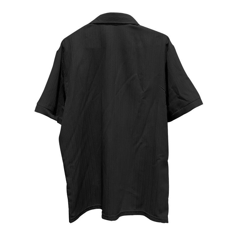 Summer Lapel Solid Color Short Sleeve Button Versatile Men's Casual Loose Cardigan T-Shirt