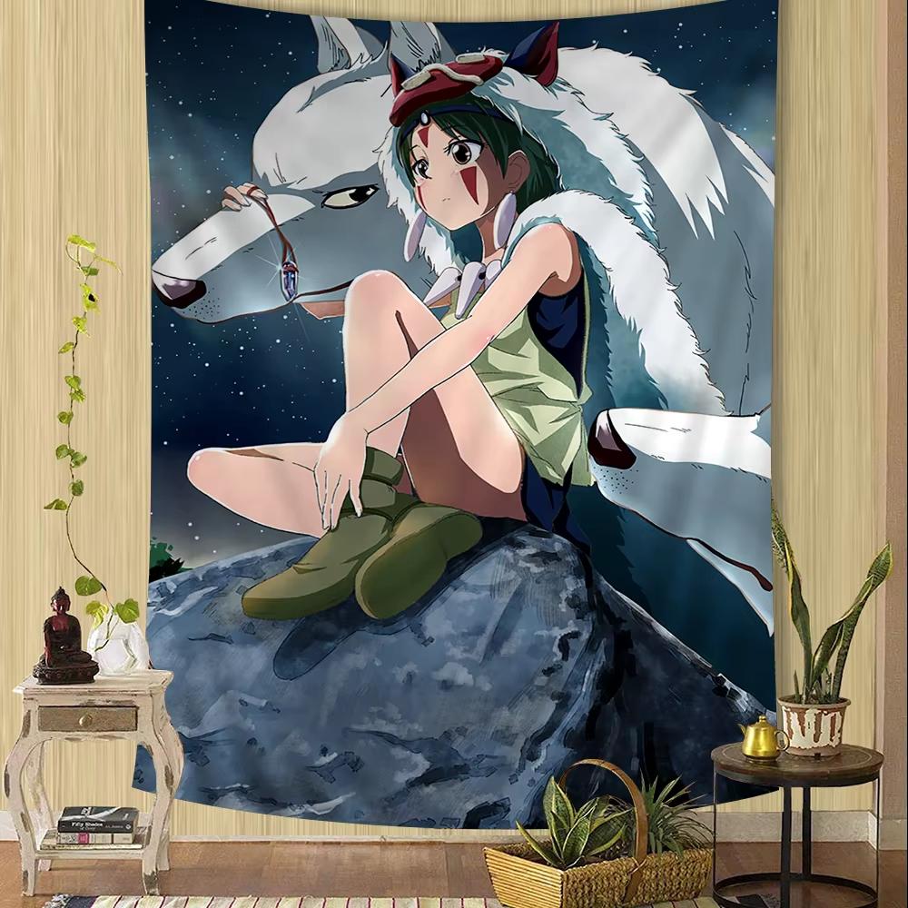 

Mononoke anime Princess Hippie Wall Hanging Tapestries for Living Room Home Dorm Decor Kawaii Room Decor 74x94cm(29x37in)