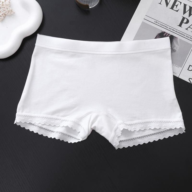 Женское Новое Весенне-Летнее Кружевное Нижнее Белье из Чистого Хлопка Класса 10А с Антибактериальной Ластовицей и Плоским Углом M белый