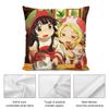 Kwaii Anime Hakumei and Mikochi Pillow Case Anti-dustmite Pillow Invisible zipper silky short plush Sofa cushion cover