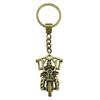 Ornate Gear Keychain Antique Style Punk Pendant Key Holder 30mm Ring