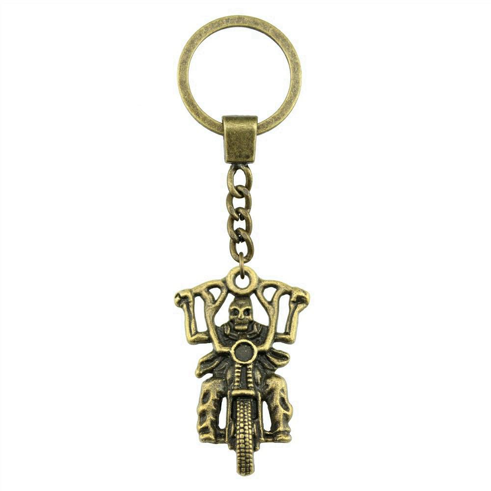 Ornate Gear Keychain Antique Style Punk Pendant Key Holder 30mm Ring