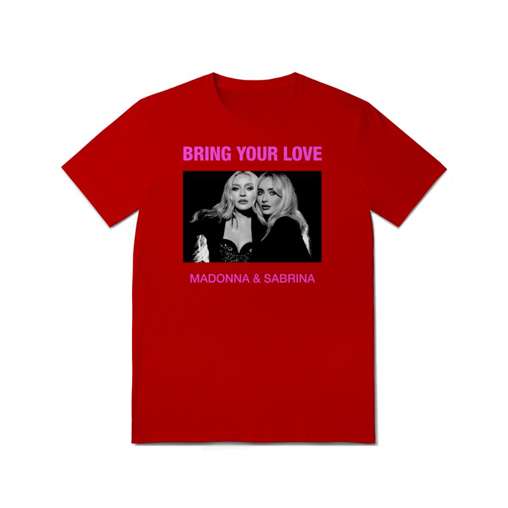 Bring Your Love T-Shirt Unisex Unisex Madonna Sabrina Porträt Text Popmusik Druck Kurzarm Baumwolle Freizeit Oberteile