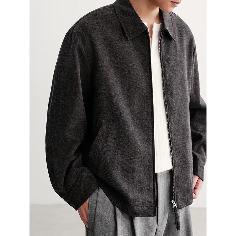 HAUT TON Vintage Matte Wool-Feel Oversized Lapel Jacket