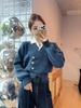 Autumn Trendy Two-Piece Look Knitted Cardigan for Women - Korean Style