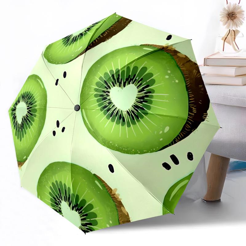 Fruit Print Automatic Umbrella Folding Umbrella with 8 Ribs Durable Plastic & Iron All-Season Travel Fashion Lovers