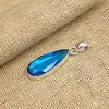 Blue Topaz Natural Gemstone Jewelry  Handmade Pendant  925 Solid Sterling Silver For Wedding Gift