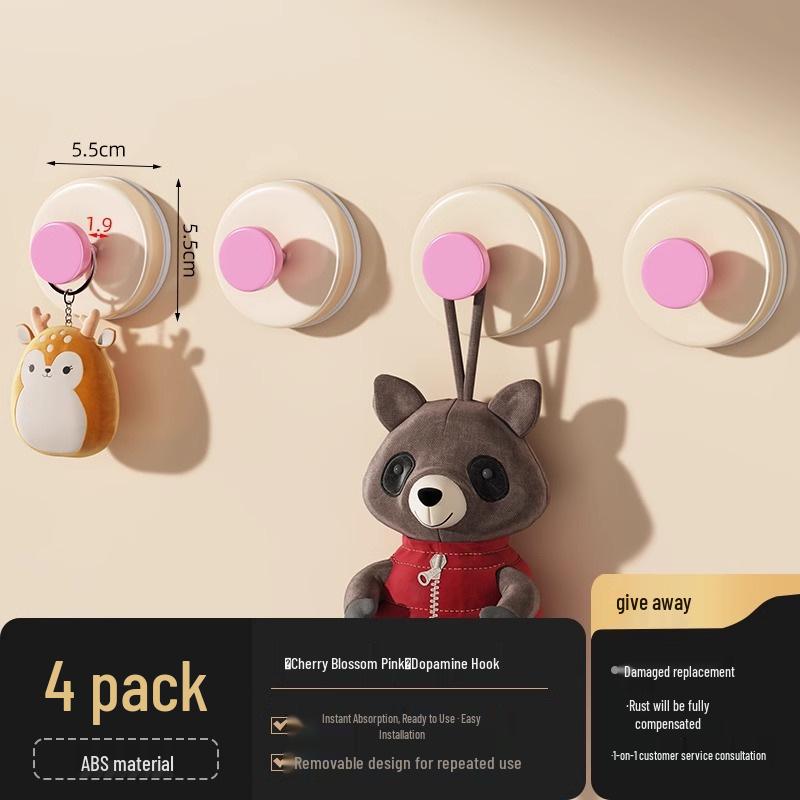 Strong Adhesive No-Drill Suction Cup Hook for Towel and Clothes Storage Behind Doors