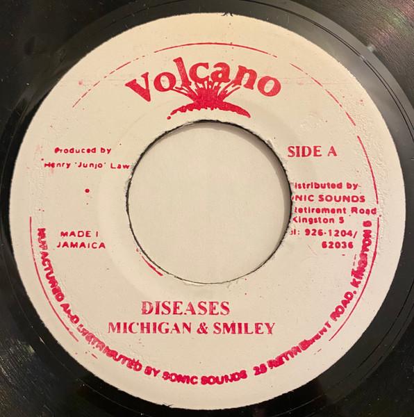 

7-дюймовая пластинка MICHIGAN SMILEY Болезни НЕТ Вулкан Ямайка Регги Ска Даб Б/у