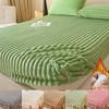 Bedding Set Fluffy Plush Fitted Sheet Rabbit Fleece Bed Sheets Velvet Taffeta Bed Cover Thicken Warm Fitted Sheet Winter Plush Mattress Cover
