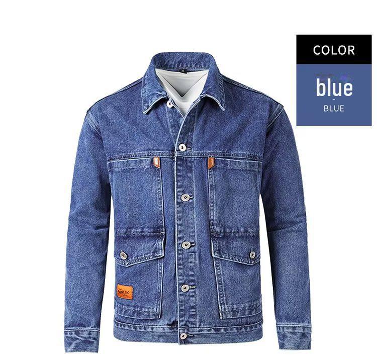 Men's Trendy Loose-Fit Denim Workwear Jacket - Spring/Autumn Collection