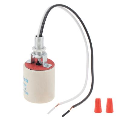 E26 Ceramic Light Socket High Temperature Resistance Porcelain Lamp Holder for Incandescent Lamp / Led Light Bulbs Replacement with Connecting Wire