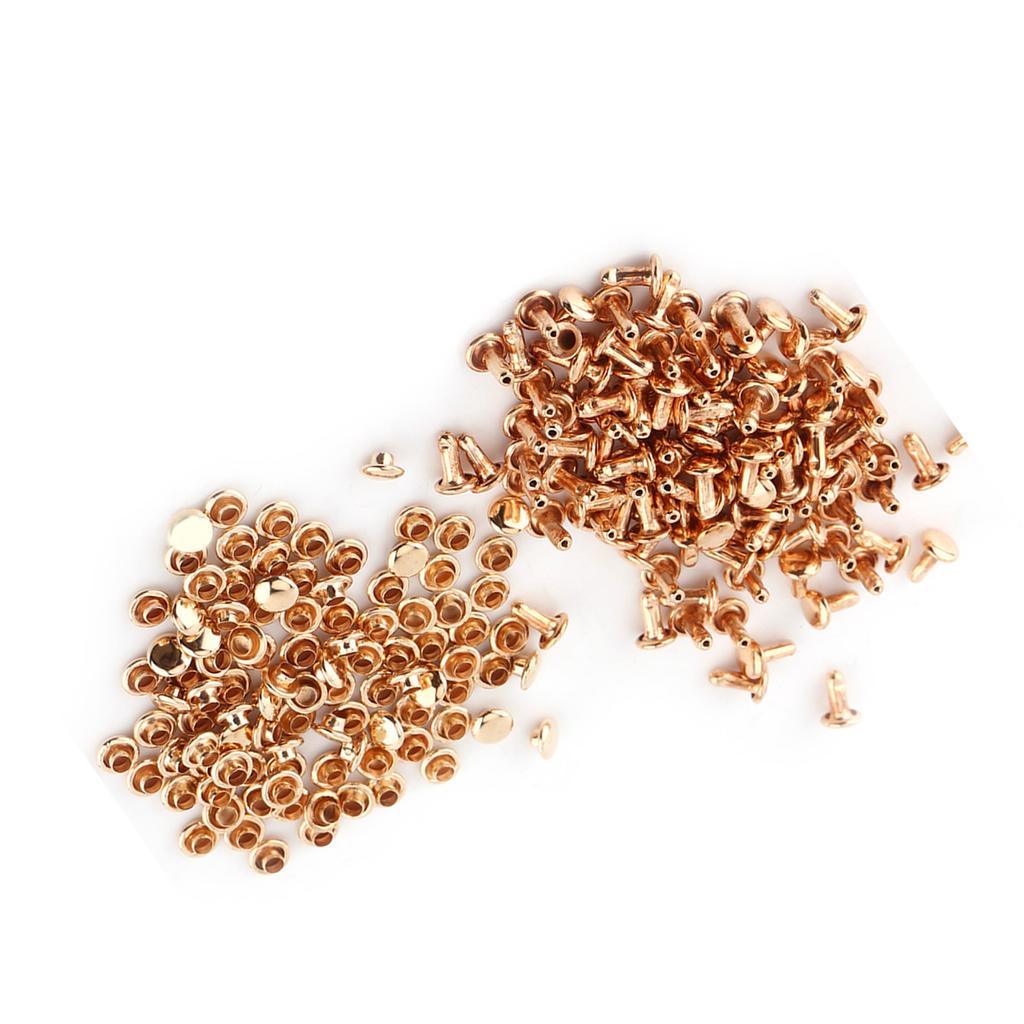 100pcs Double Cap Rivet Tubular Metal Leather Craft Repairs Studs Decoration