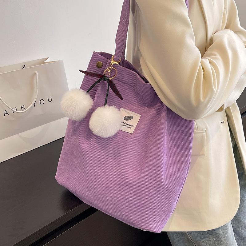 Herbst- und Winter Cordtasche Neue koreanische Version Ins Japanischer Harajuku Ein-Schulter Tragetasche Studentin Einkaufstasche