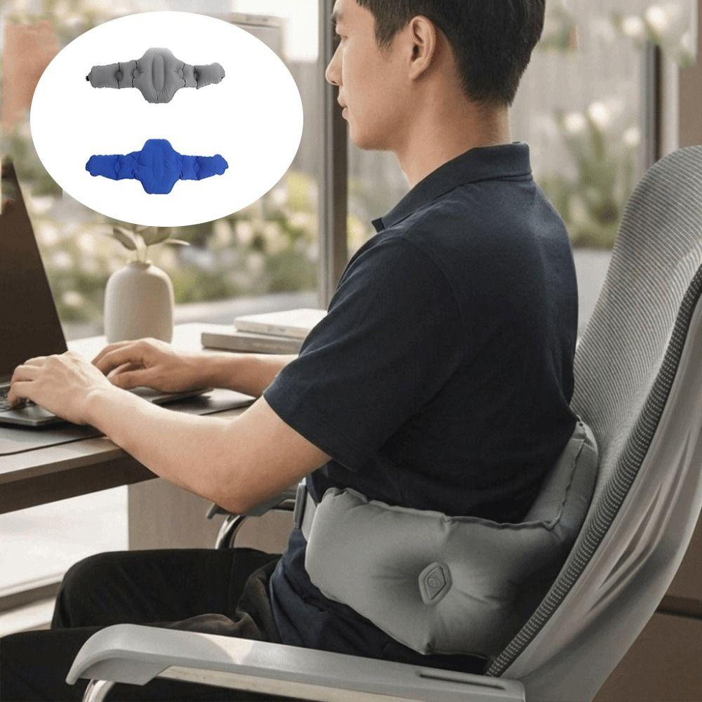 Foldable Lumbar Support Cushion Press Self-Inflation Inflatable Backrest Airplane Sleep