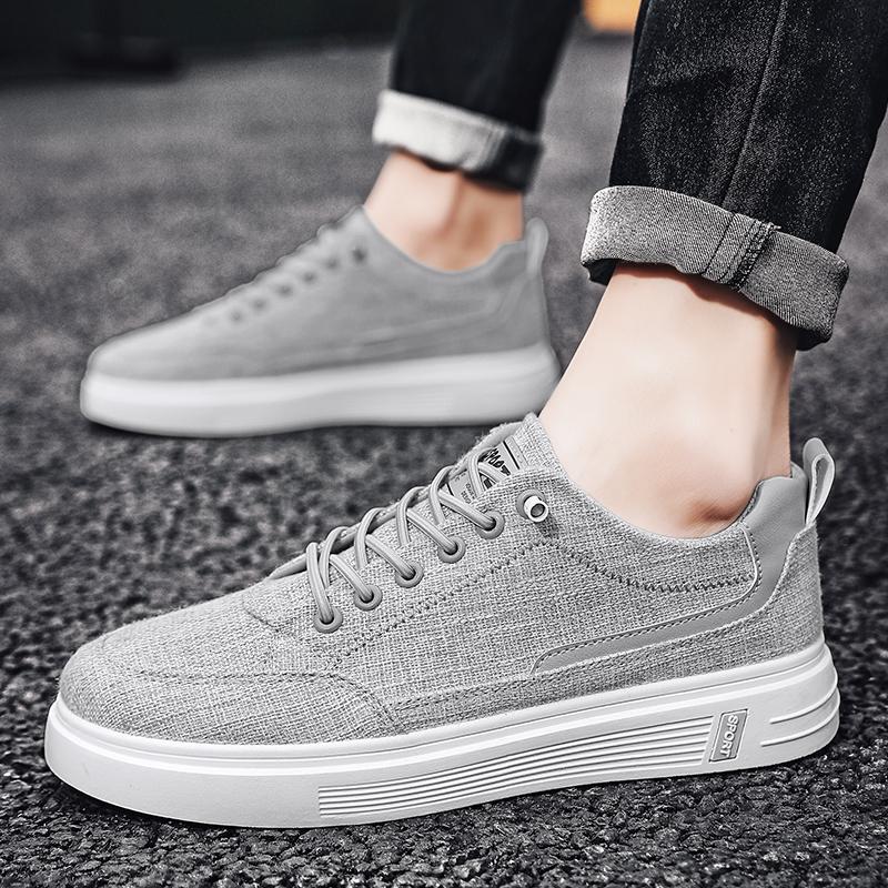 New Fashion Men Sneakers Low Top Lace-up Outdoor Men Casual Shoes Flats Breathable Comfortable Canvas Shoes Male Zapatos