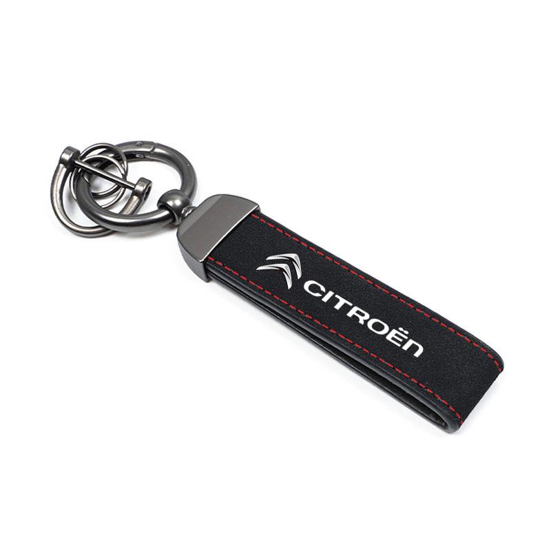 Car Logo Keychain Zinc Alloy Key Ring Accessories For Citroen C5X e-C4 X e-C3 C4 C3 C5 C-Elysee C-Crosser Berlingo C1 C6 C2