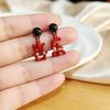 Guochao Festive Joy Earrings Personality Cute Cartoon Three-Dimensional Character Earrings New Atmosphere Red Fun Earrings
