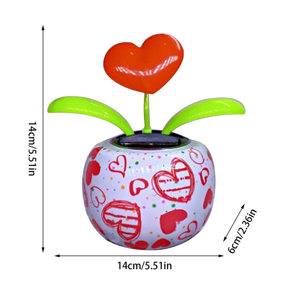 Solar Powered Dancing Flower Sunflower Solar Ornament Shaking Head Car Ornaments for Home Bedroom Dashboard Decoration