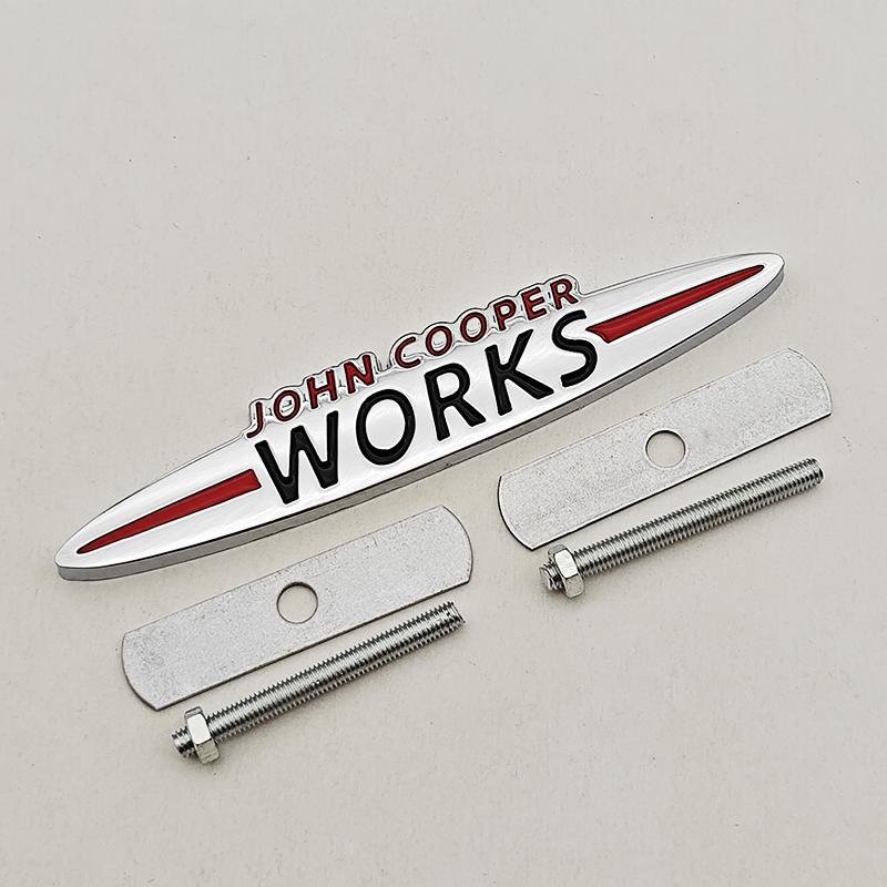 3D Metal Car Stickers Grille Badge Logo Works Emblem Decal For MINI Cooper JCW S F54 F56 F60 R50 R53 R55 R56 R57 R60 Accessories