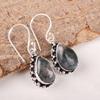 Natural Moss Agate Gemstone 925 Sterling Silver Jewelry Handmade Earrings 1.41" EE-97-33