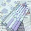 6 bolígrafos de gel Kawaii Rose de escritura suave, creativos, de secado rápido, de presión neutra, papelería estética, suministros de oficina