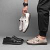 Fashion Designer's New Hollow Men's Loafers Summer Outdoor Walking Non-slip Comfortable Man Leather Casual Shoes Male Sandals