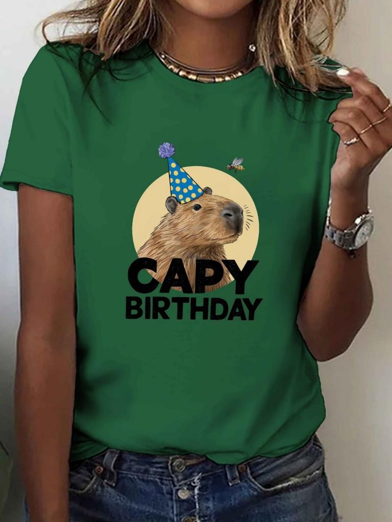 Summer Cute Capybara Boys T-Shirts Short Sleeve Children Top O-Neck Cartoon Graphic T Shirts 3D Print Kids T Shirt Girls Clothes