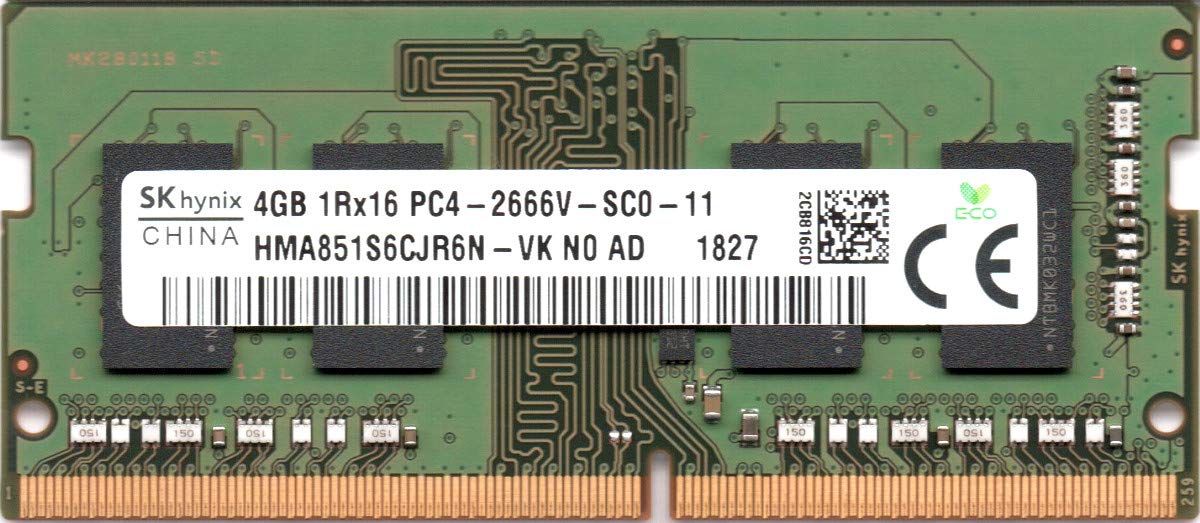 

SK hynix HMA851S6CJR6N VK Non ECC 4GB DDR4 at 2666MHz 260pin SDRAM SODIMM Single Kit Laptop Memory OEM - PC4-2666V - [product]