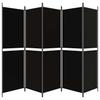 Vidaxl 5-Panel Room Divider, Black, 250 X 180 Cm, Fabric