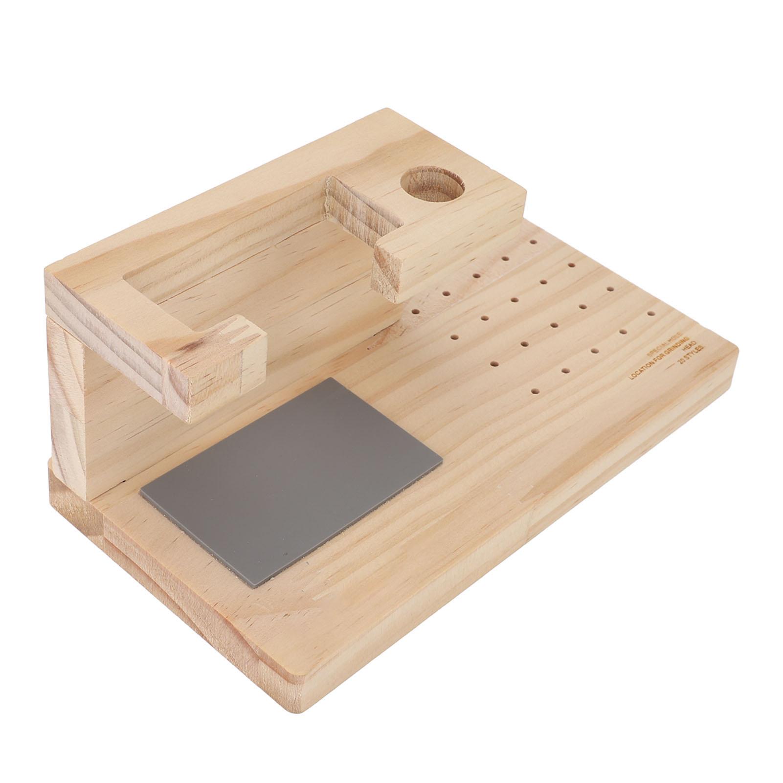 

Деревянный держатель для сверл для ногтей, 20 отверстий, шлифовальная головка, профессиональный сверлильный станок