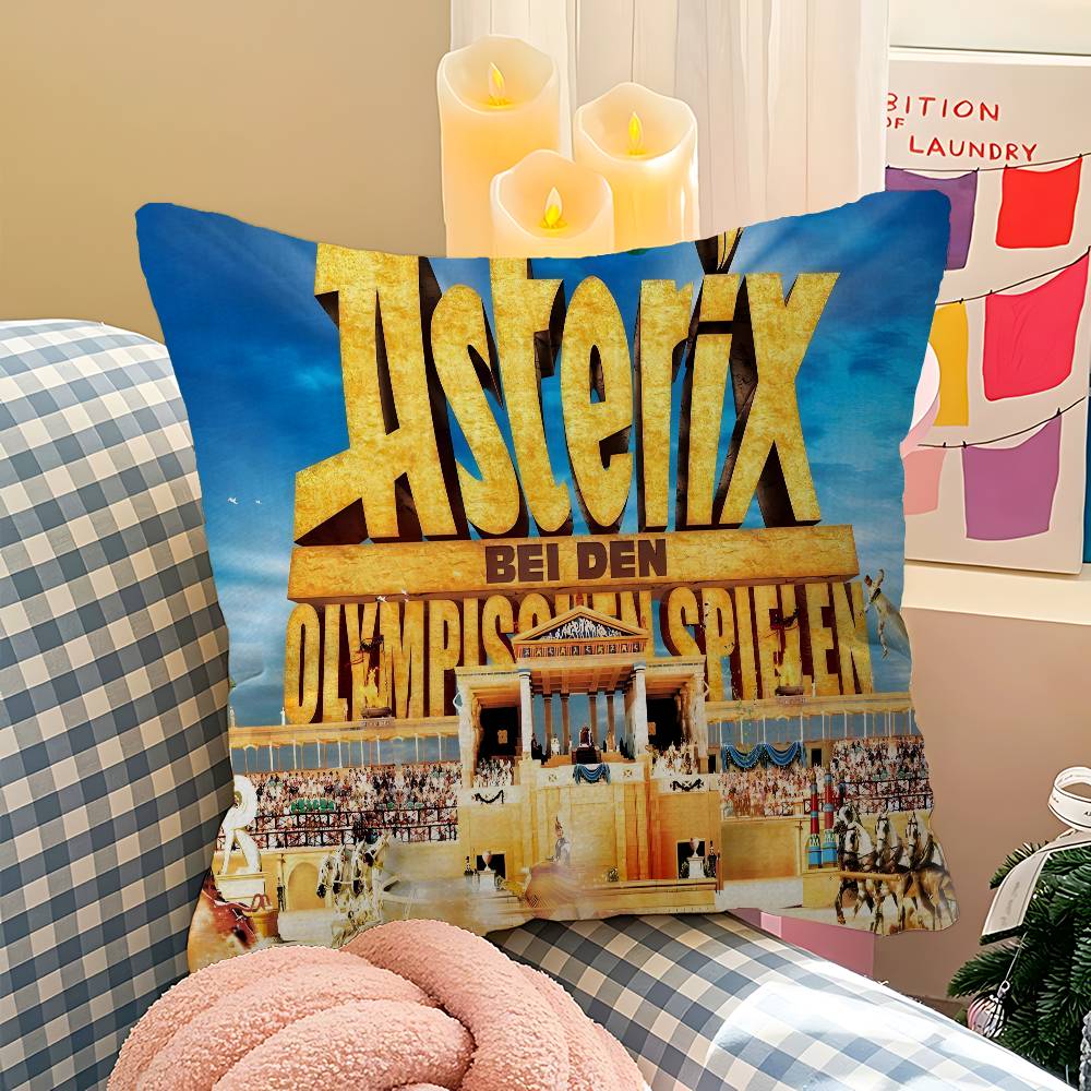 Cartoon AAsterix And OObelix Maple Design Cushion Cover Happy Autumn Harvest decor Holiday Decorati Pillow Cover