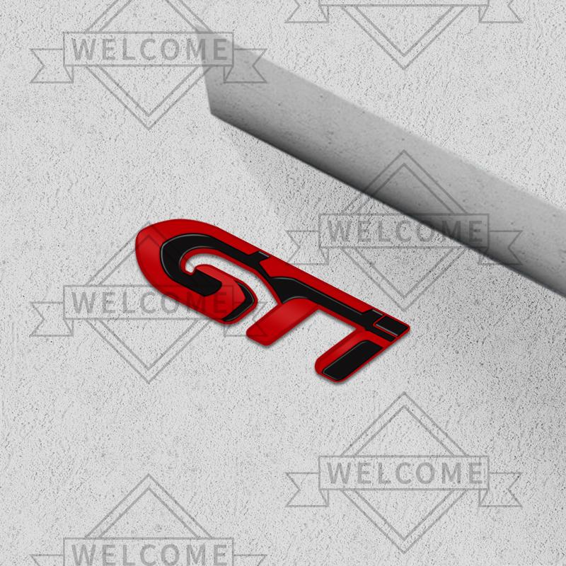 3D Car Stickers GT Emblem Auto Body Badge Trunk Decal For u333 GT Line RCZ 2008 308 306 5008 208 3008 Decoration Accessories 333u