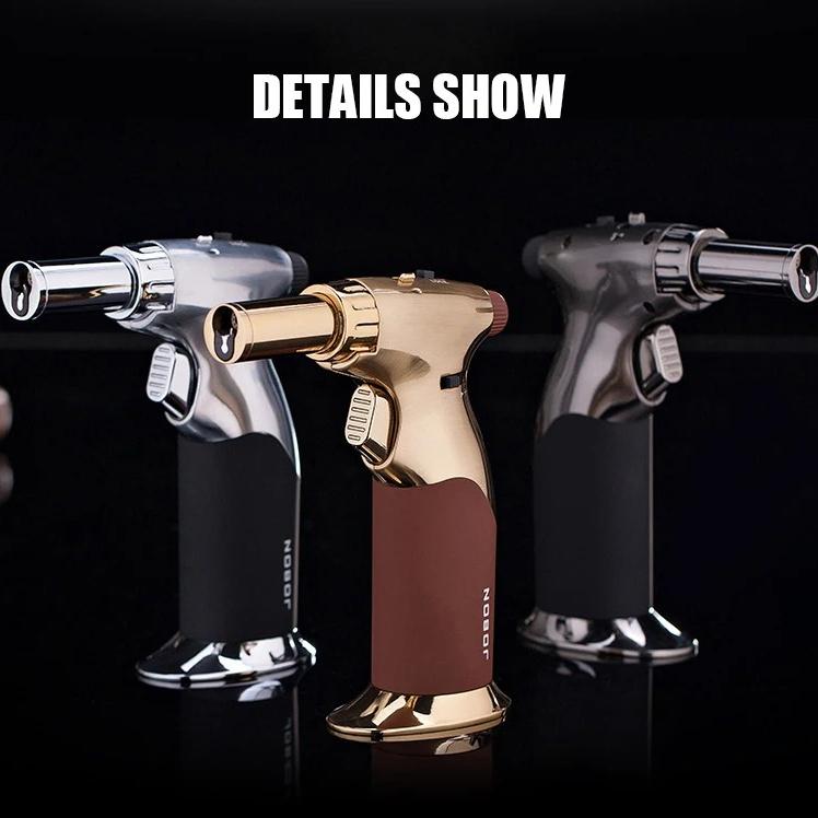 High Quality Metal Windproof Direct-draft Cigar Lighter with Adjustable Size for Men's Small Gifts Cigarette Accessories