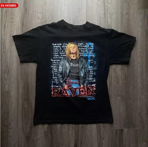 Vintage 1998 WCW Raven Wrestling T-Shirt Vintage 90s Pro Wrestling Shirt mc Unisex T-Shirt L