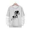 Stampa Anime Death Note Nero/Grigio S-3XL Casual Manica Lunga